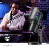 MICROFONO NEDIS GSMIC210BK CON SUPPORTO DA TAVOLO PER STREAMING USB ILLUMINATO RGB CON FILTRO ANTI-POP